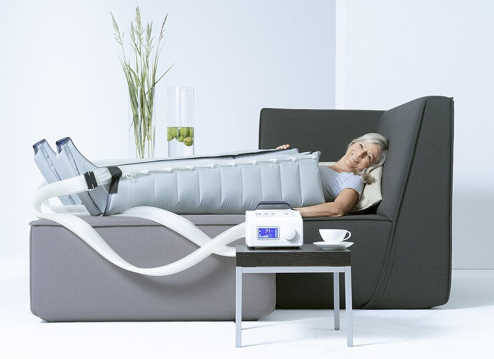 Lymphtherapie ganz entspannt mit der Hydropress